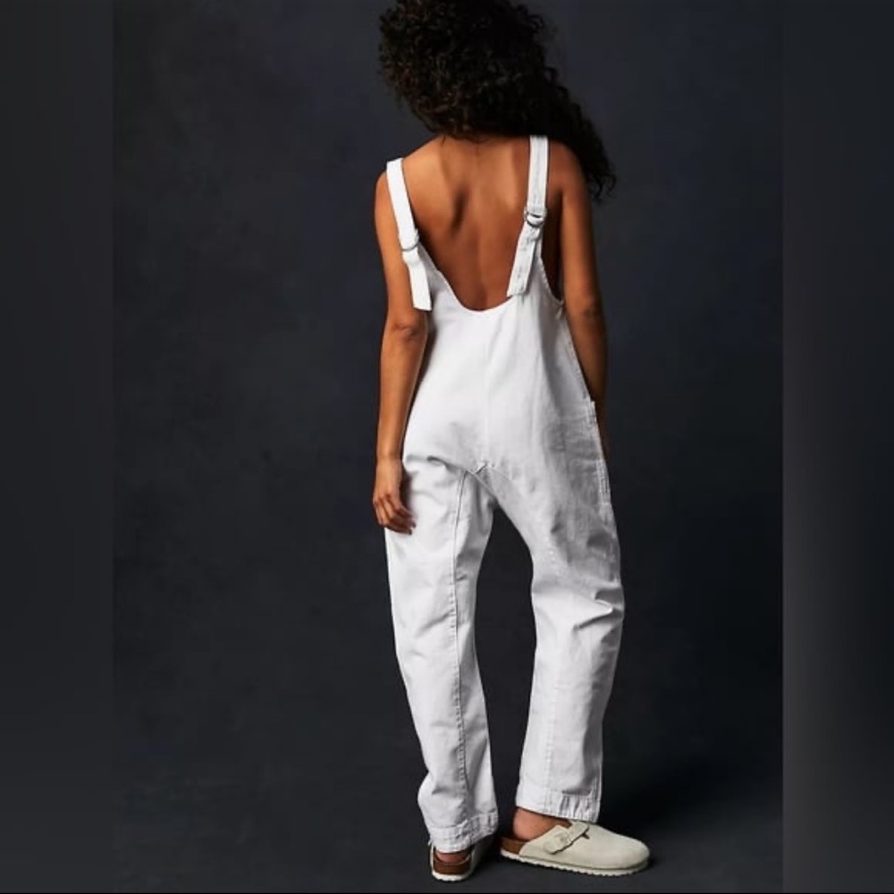 We The Free White Relaxed V-Neck Utility Jumpsuit - Picture 4 of 8